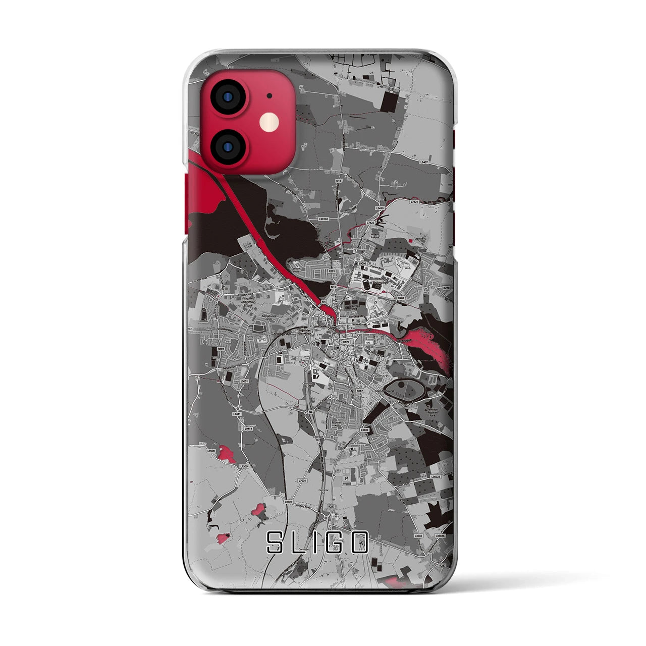 【スライゴ（アイルランド）】地図柄iPhoneケース（クリアタイプ）