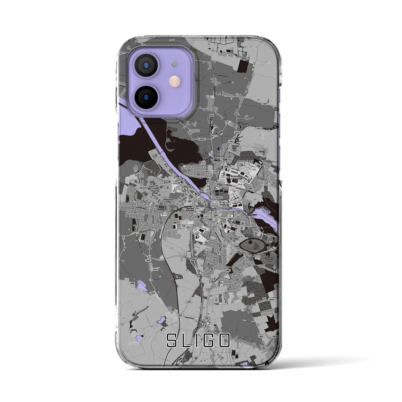 【スライゴ（アイルランド）】地図柄iPhoneケース（クリアタイプ）