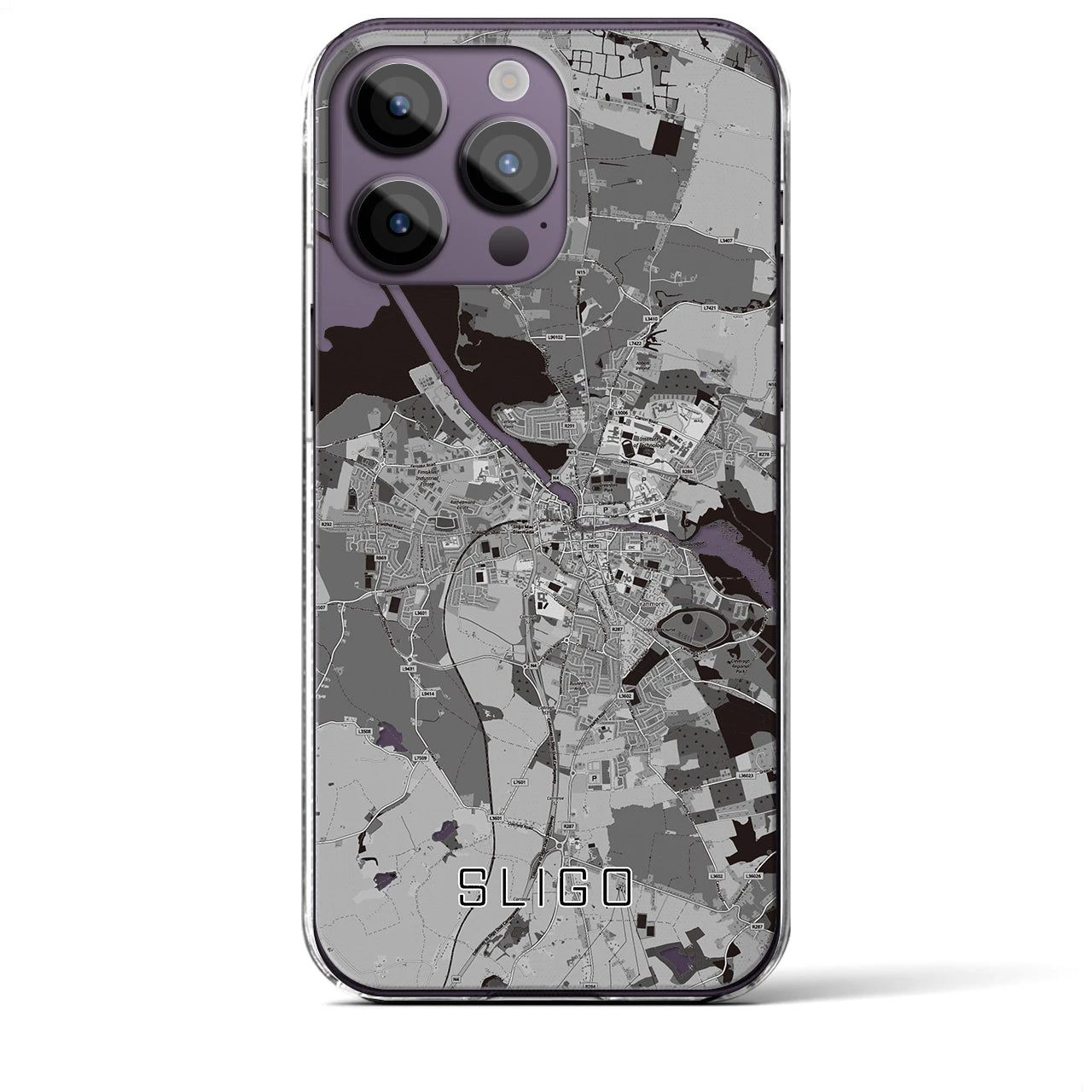 【スライゴ（アイルランド）】地図柄iPhoneケース（クリアタイプ）