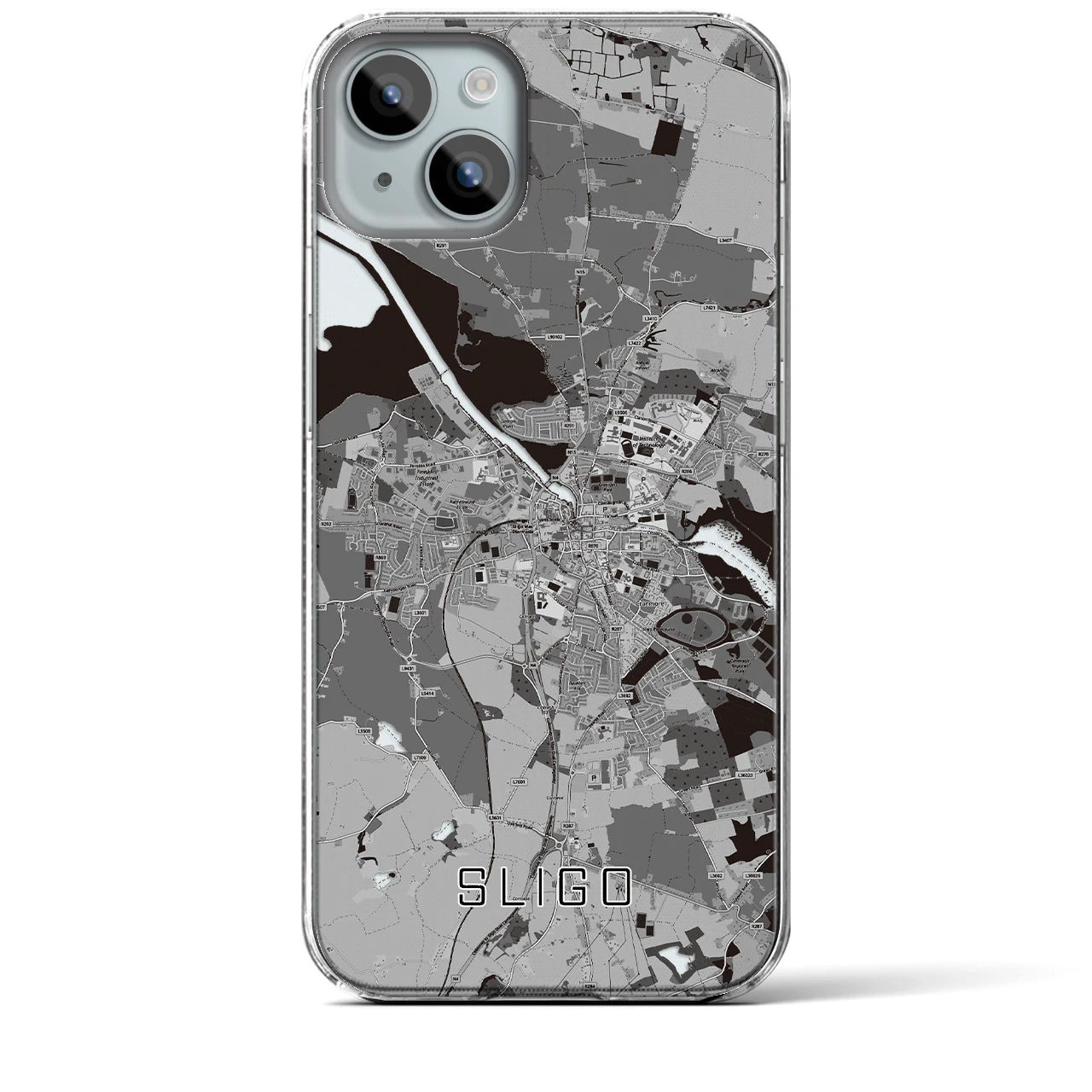 【スライゴ（アイルランド）】地図柄iPhoneケース（クリアタイプ）