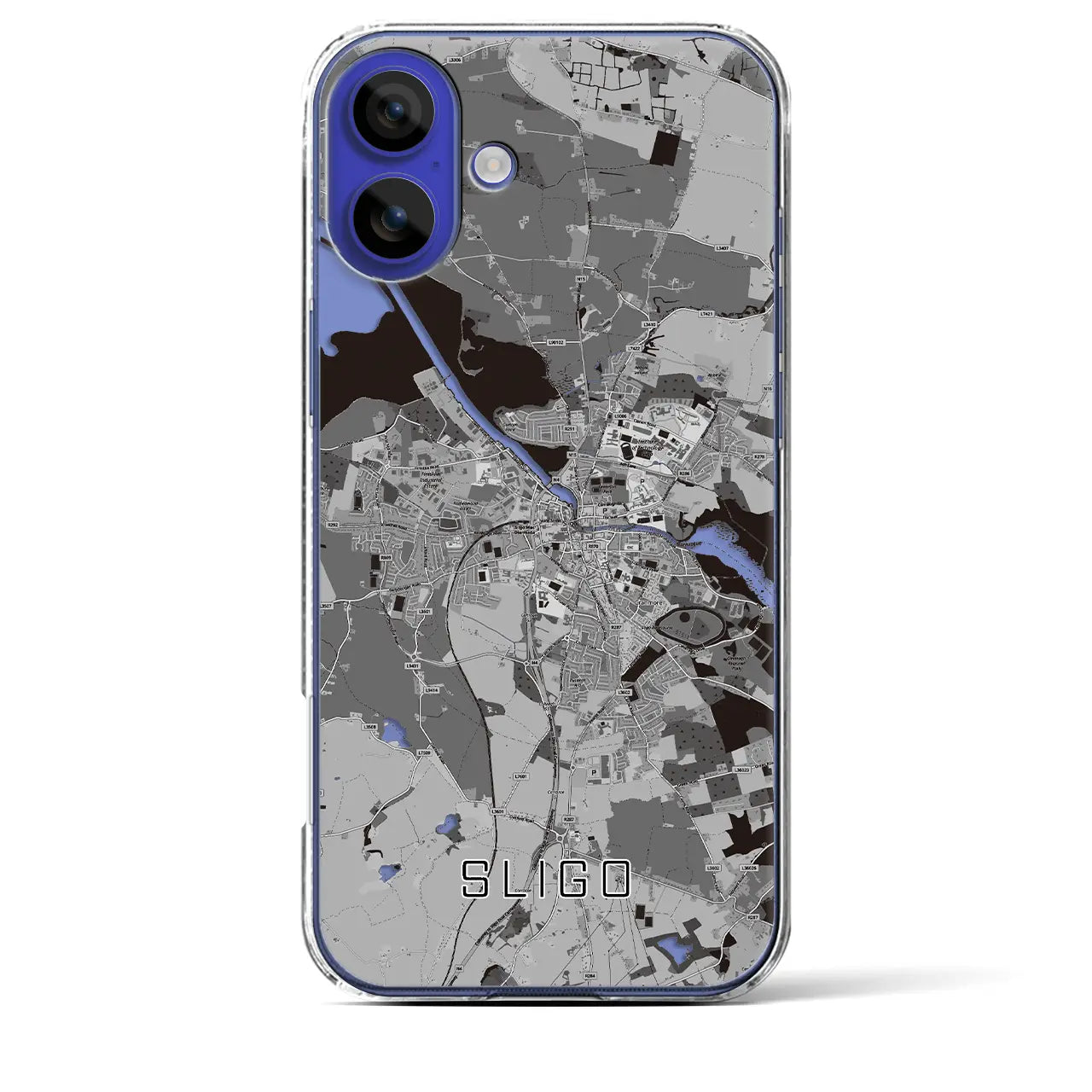 【スライゴ（アイルランド）】地図柄iPhoneケース（クリアタイプ）