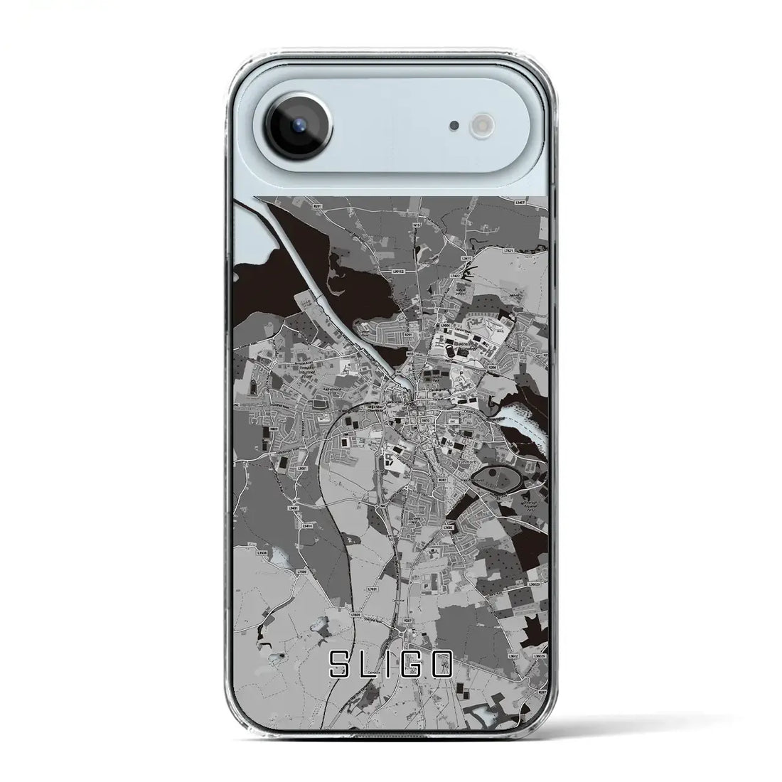 【スライゴ（アイルランド）】地図柄iPhoneケース（クリアタイプ）モノトーン・iPhone 17 Pro Max 用