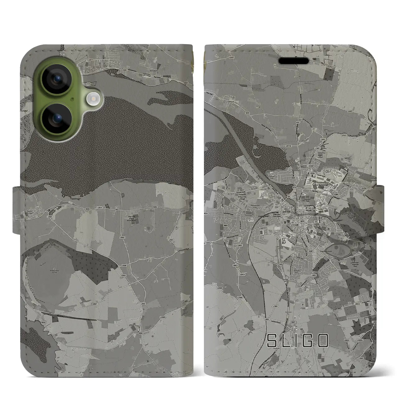 【スライゴ（アイルランド）】地図柄iPhoneケース（手帳タイプ）