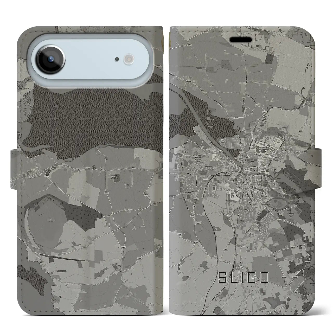 【スライゴ（アイルランド）】地図柄iPhoneケース（手帳タイプ）