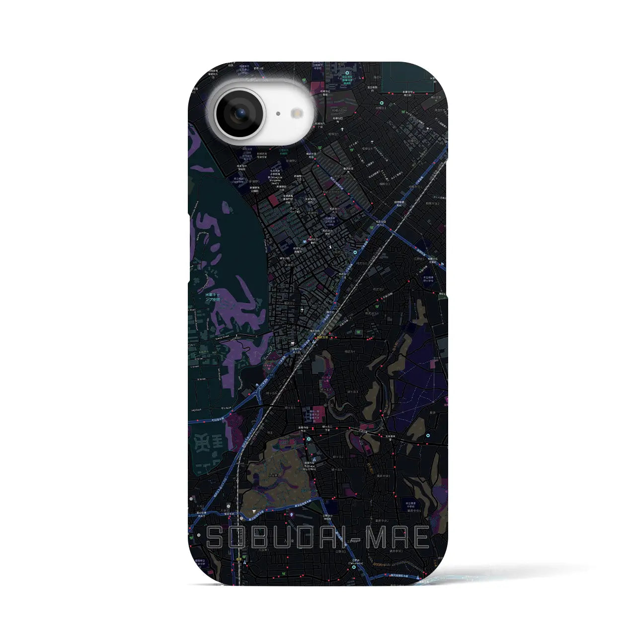 【相武台前（神奈川県）】地図柄iPhoneケース（バックカバータイプ）