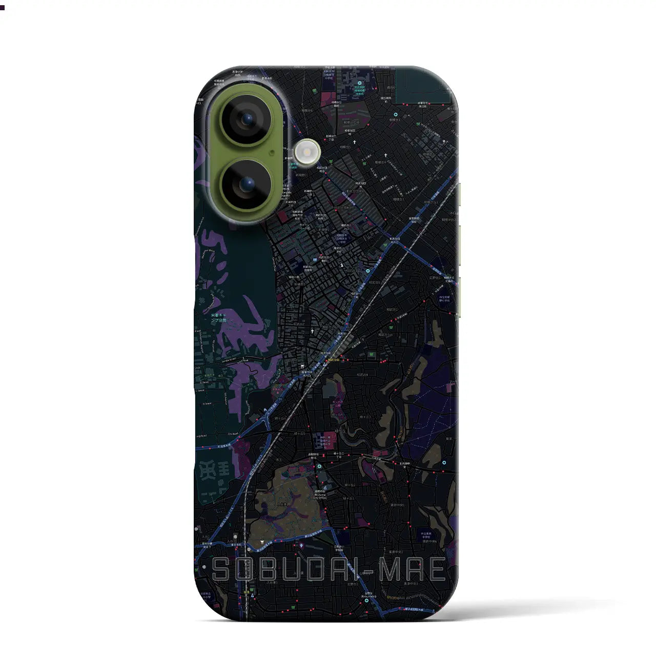 【相武台前（神奈川県）】地図柄iPhoneケース（バックカバータイプ）