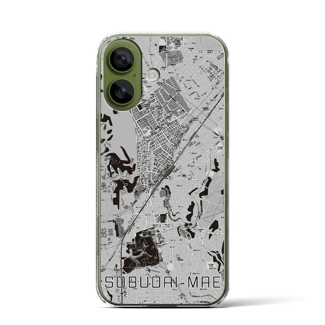 【相武台前(神奈川県)】地図柄iPhoneケース(クリアタイプ)モノトーン・iPhone 17 Pro Max 用