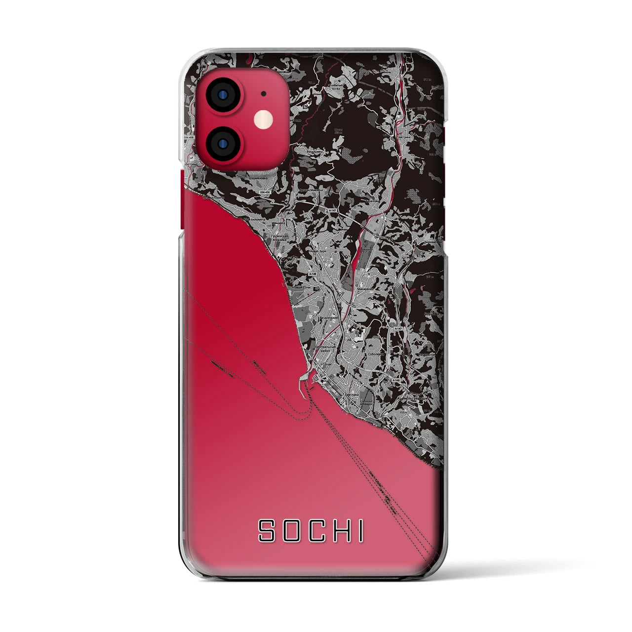 【ソチ（ロシア）】地図柄iPhoneケース（クリアタイプ）