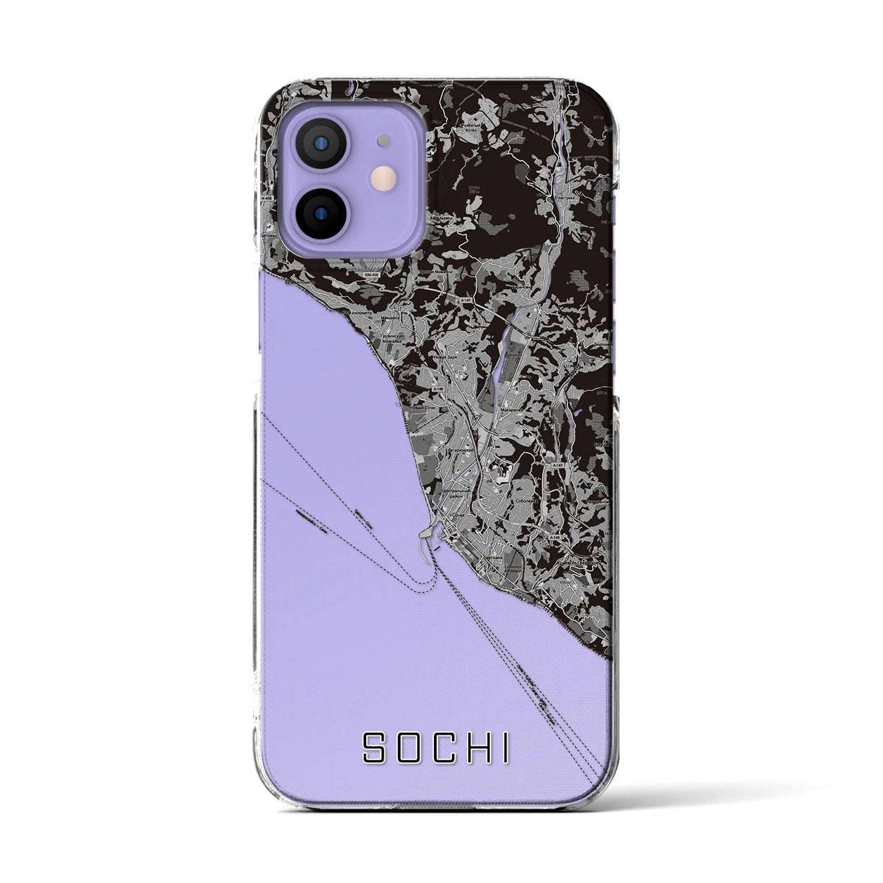 【ソチ（ロシア）】地図柄iPhoneケース（クリアタイプ）
