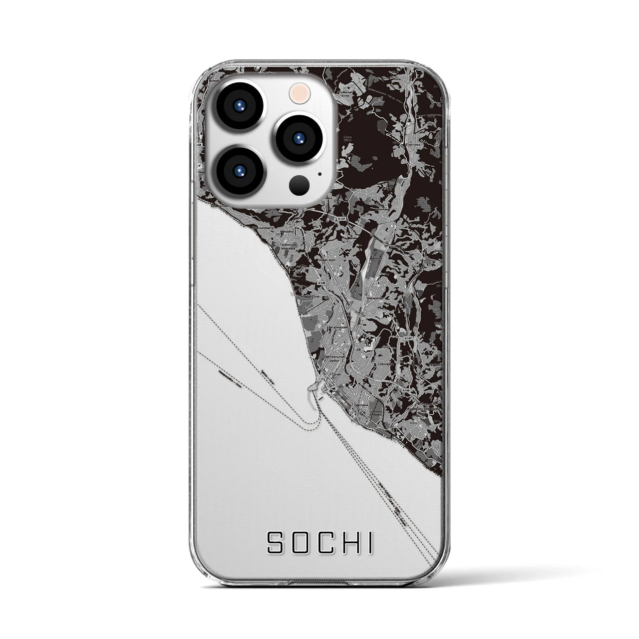 【ソチ（ロシア）】地図柄iPhoneケース（クリアタイプ）