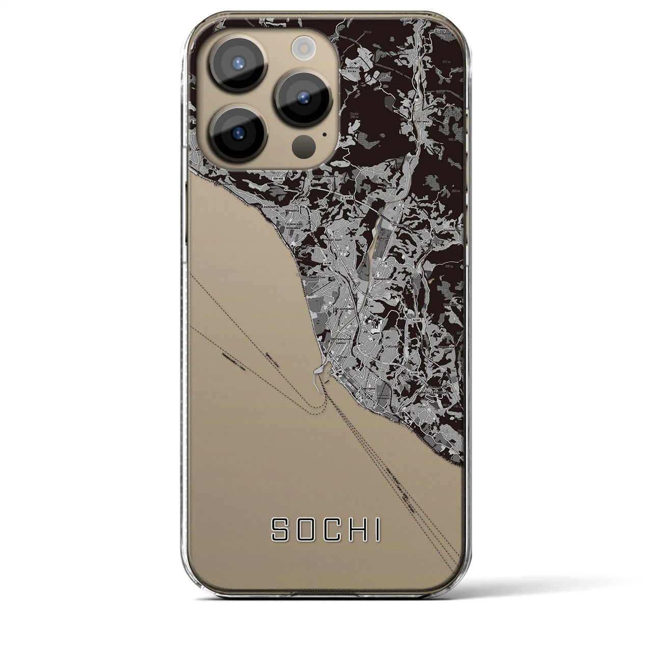 【ソチ（ロシア）】地図柄iPhoneケース（クリアタイプ）