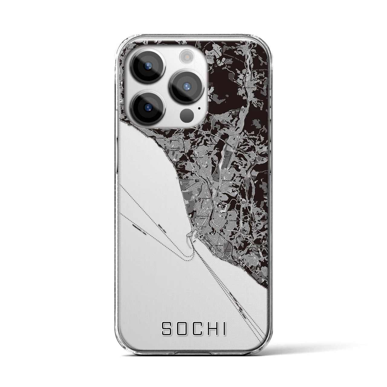 【ソチ（ロシア）】地図柄iPhoneケース（クリアタイプ）