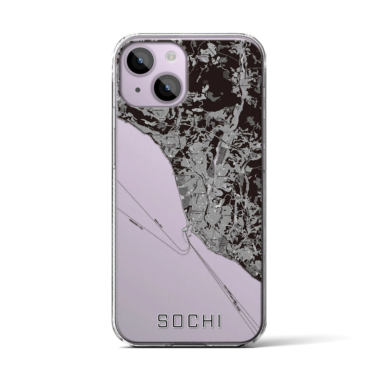 【ソチ（ロシア）】地図柄iPhoneケース（クリアタイプ）