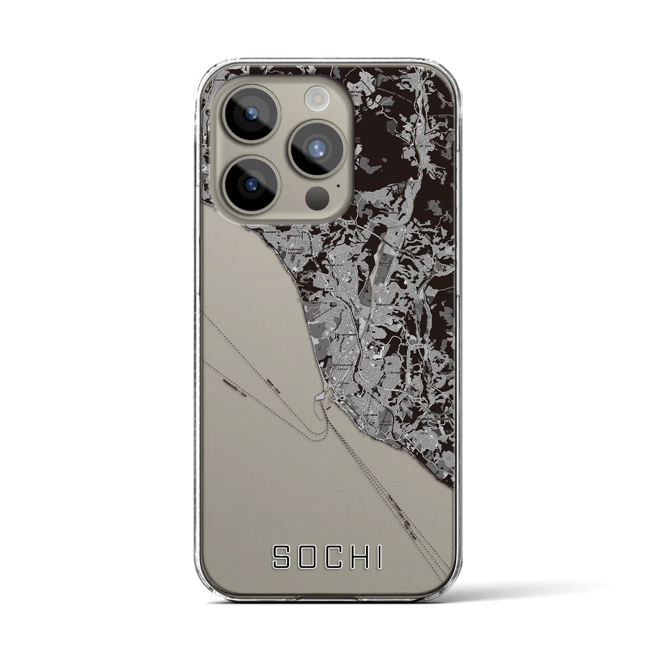 【ソチ（ロシア）】地図柄iPhoneケース（クリアタイプ）