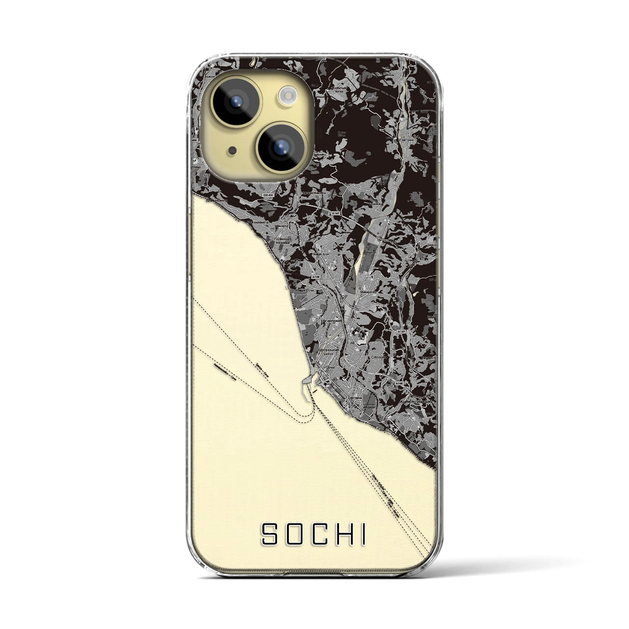 【ソチ（ロシア）】地図柄iPhoneケース（クリアタイプ）