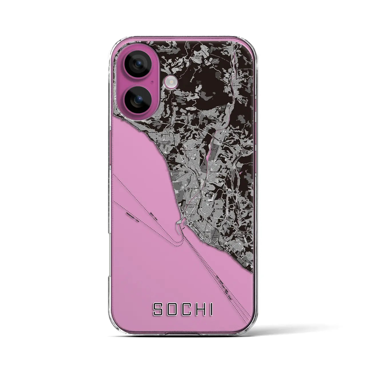 【ソチ（ロシア）】地図柄iPhoneケース（クリアタイプ）
