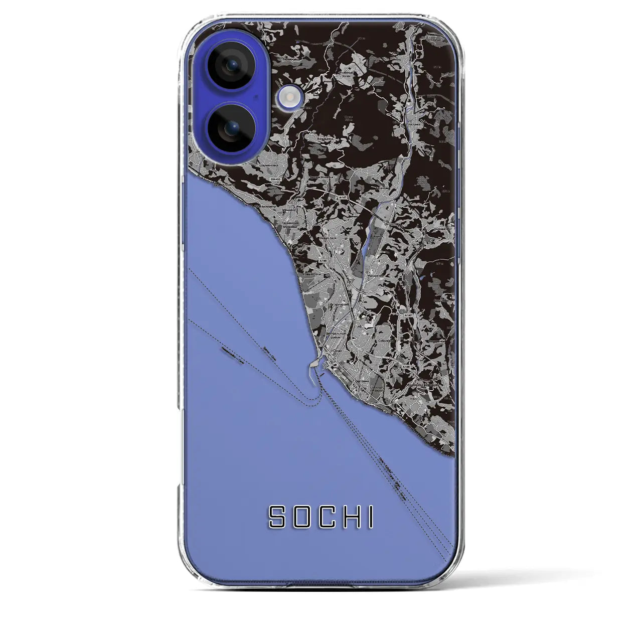 【ソチ（ロシア）】地図柄iPhoneケース（クリアタイプ）
