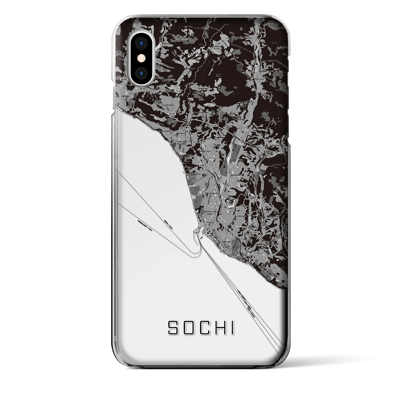 【ソチ（ロシア）】地図柄iPhoneケース（クリアタイプ）