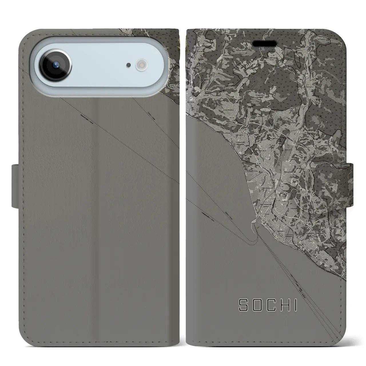 【ソチ（ロシア）】地図柄iPhoneケース（手帳タイプ）