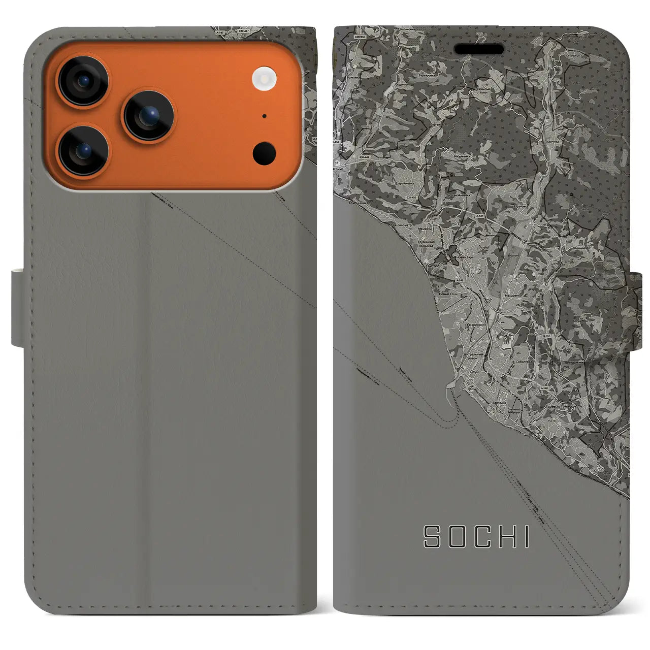 【ソチ（ロシア）】地図柄iPhoneケース（手帳タイプ）