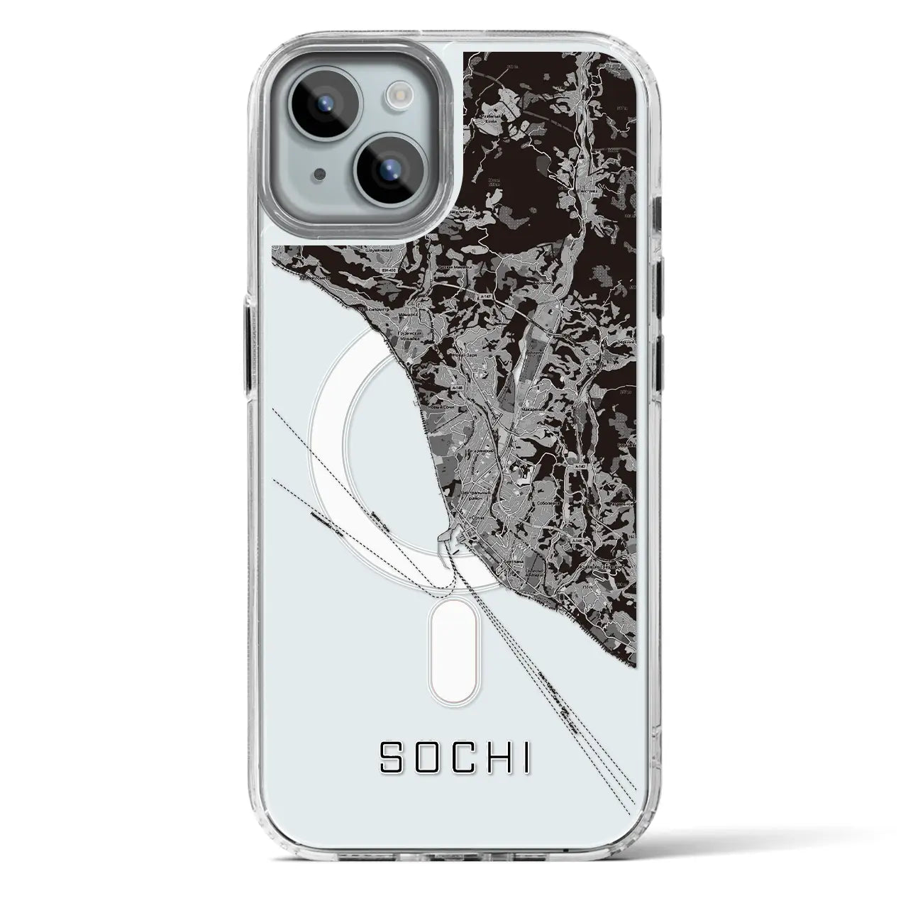 【ソチ（ロシア）】地図柄iPhoneケース（MagSafeタイプ）