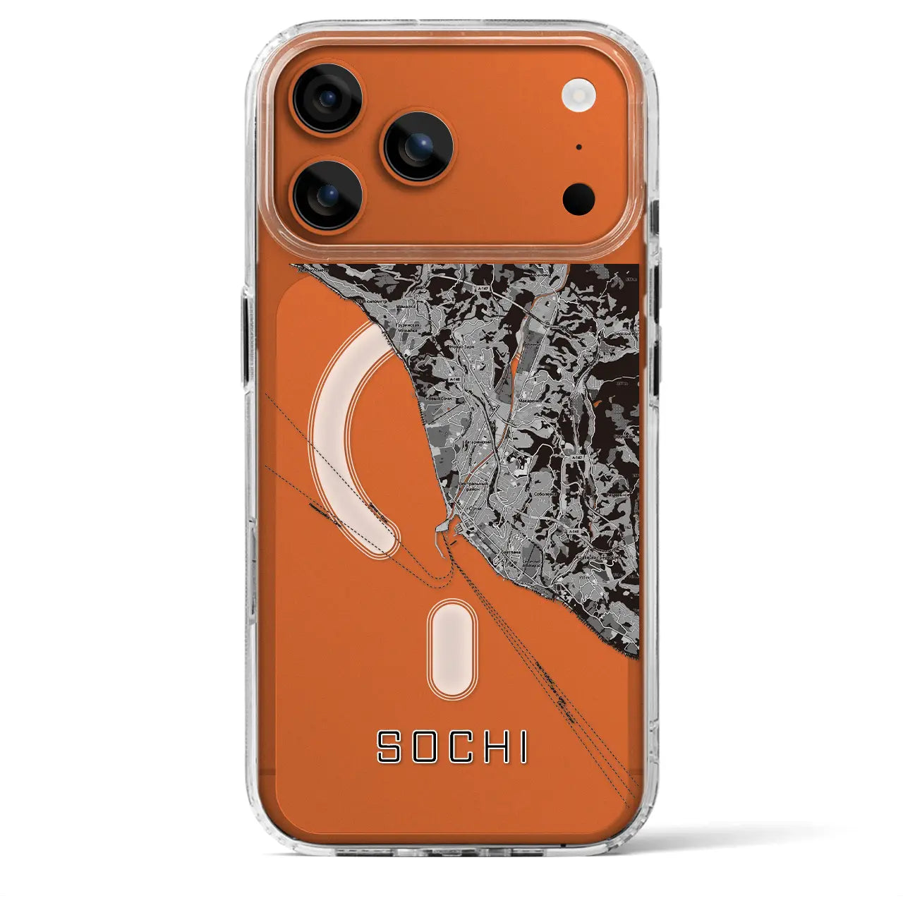 【ソチ（ロシア）】地図柄iPhoneケース（MagSafeタイプ）