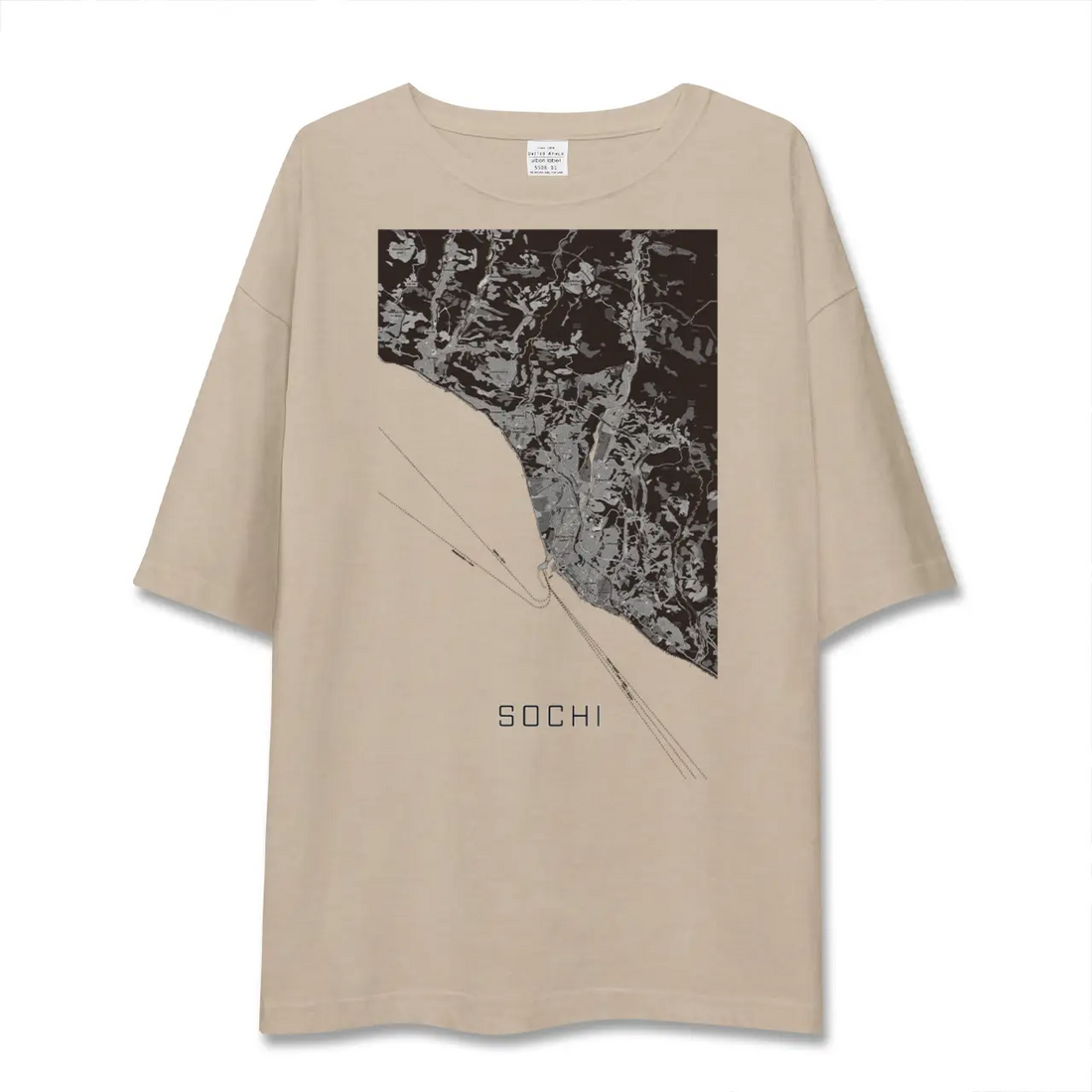 【ソチ（ロシア）】地図柄ビッグシルエットTシャツ