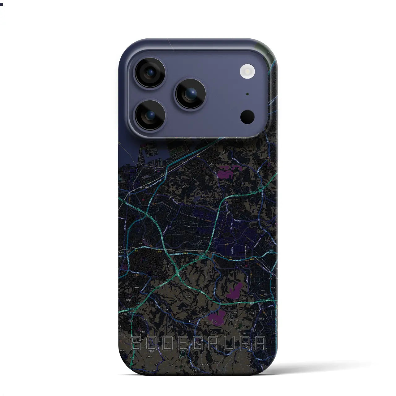 【袖ケ浦（千葉県）】地図柄iPhoneケース（バックカバータイプ）