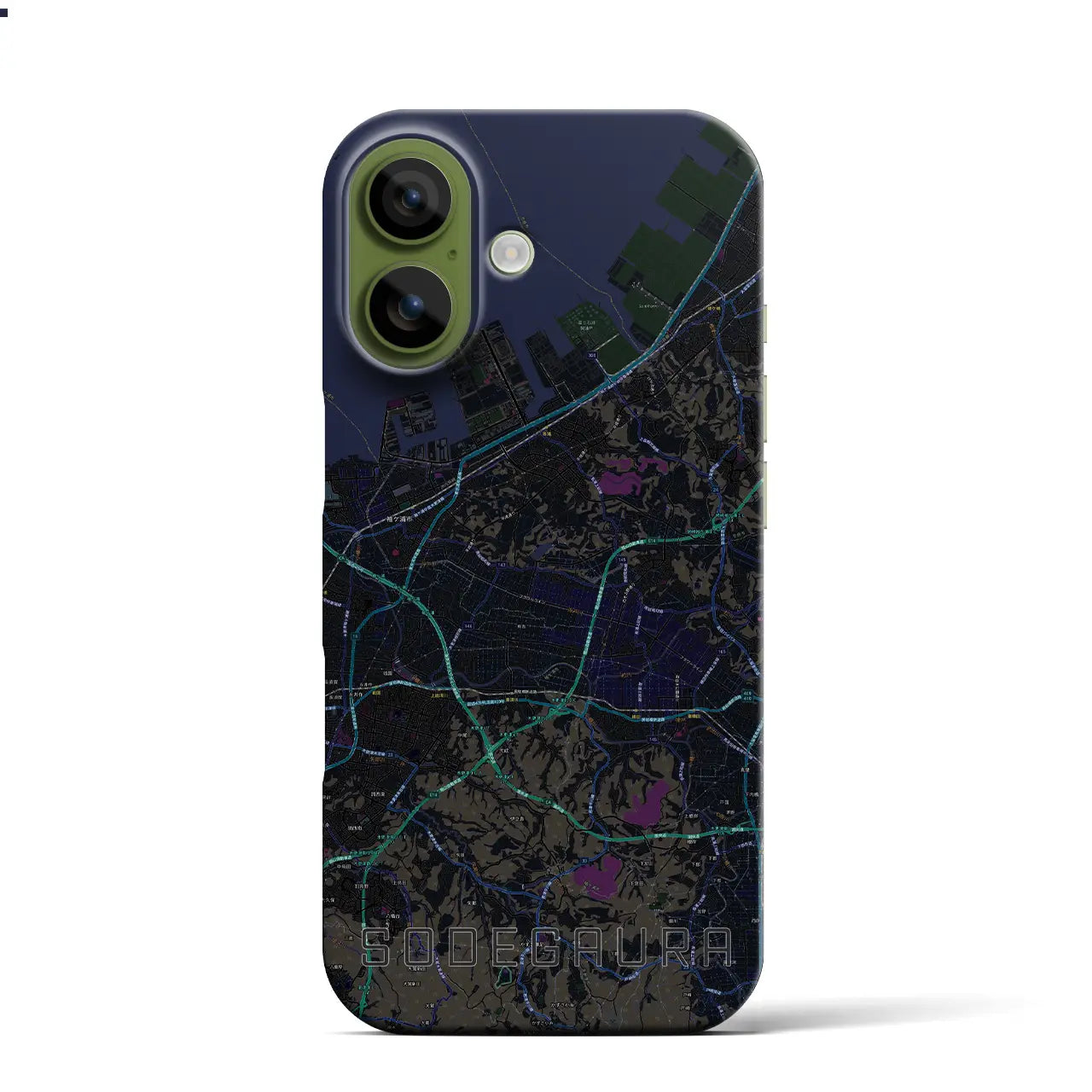 【袖ケ浦（千葉県）】地図柄iPhoneケース（バックカバータイプ）