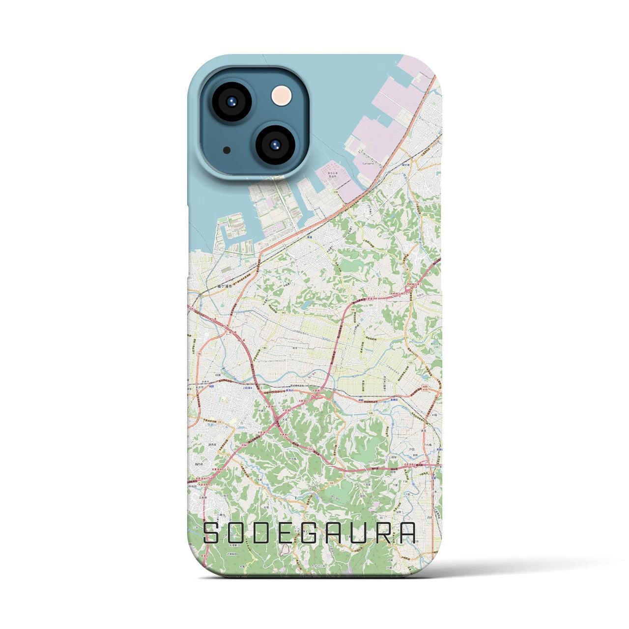 【袖ケ浦（千葉県）】地図柄iPhoneケース（バックカバータイプ）