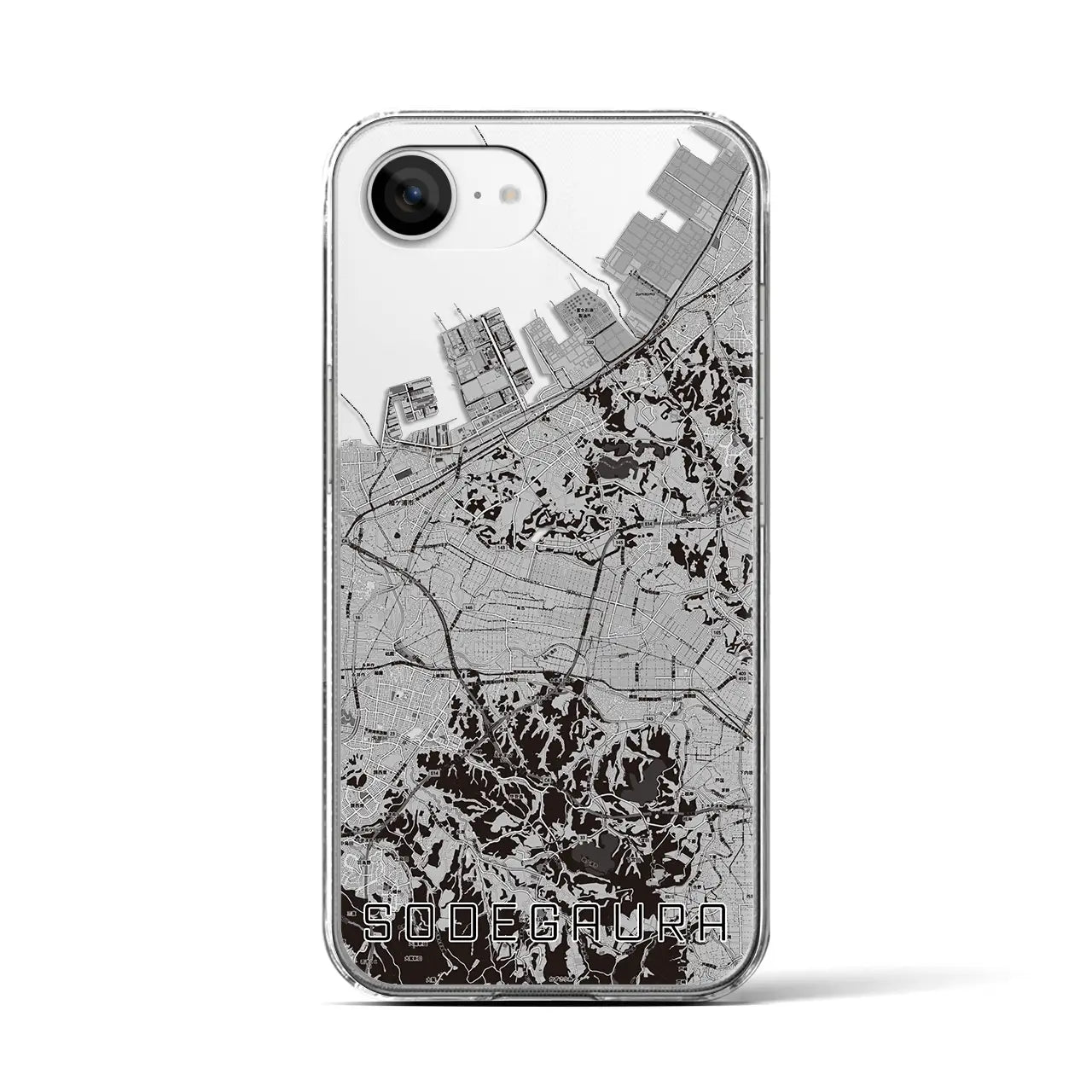 【袖ケ浦（千葉県）】地図柄iPhoneケース（クリアタイプ）