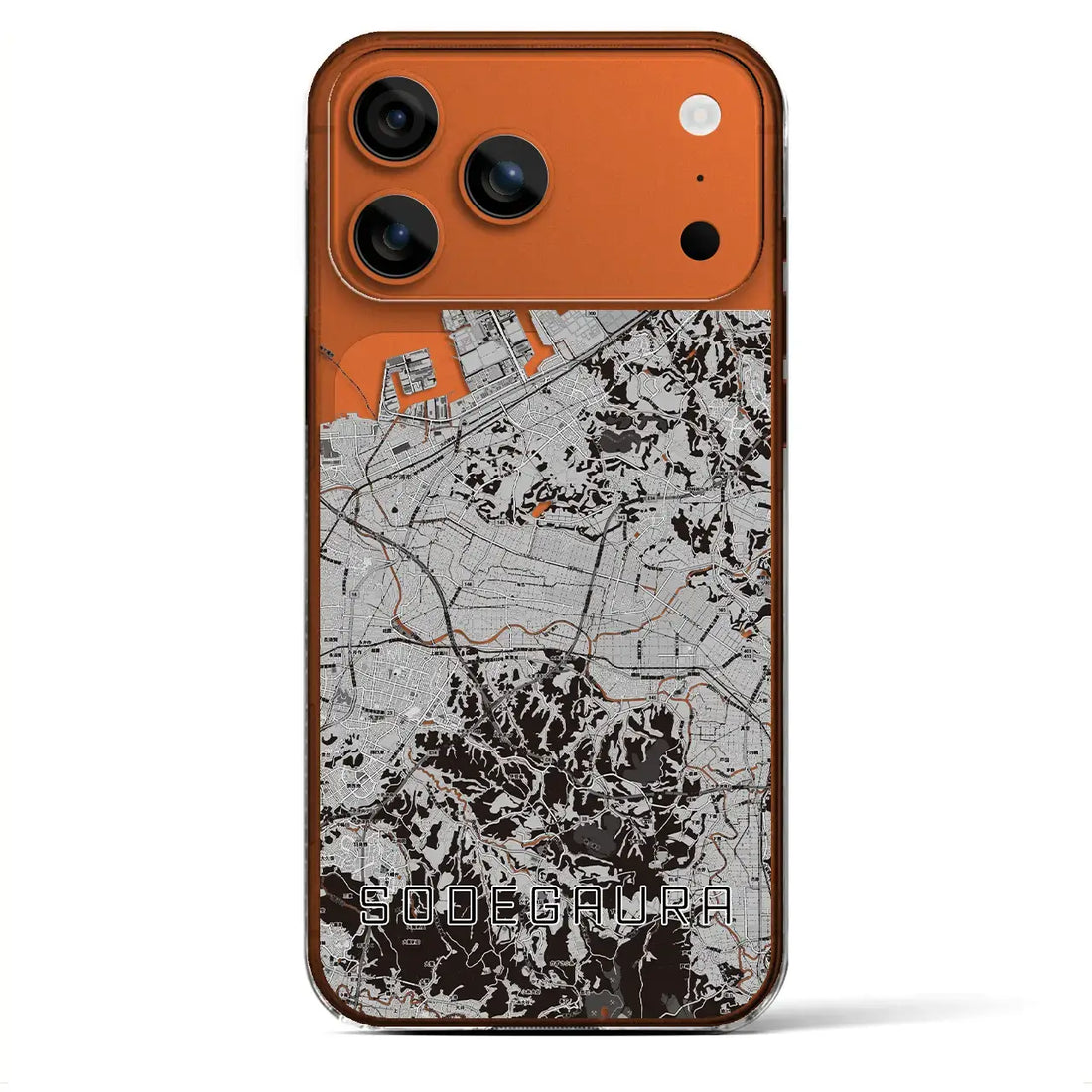 【袖ケ浦(千葉県)】地図柄iPhoneケース(クリアタイプ)モノトーン・iPhone 17 Pro Max 用