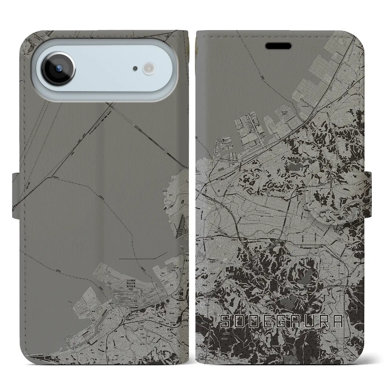 【袖ケ浦（千葉県）】地図柄iPhoneケース（手帳タイプ）