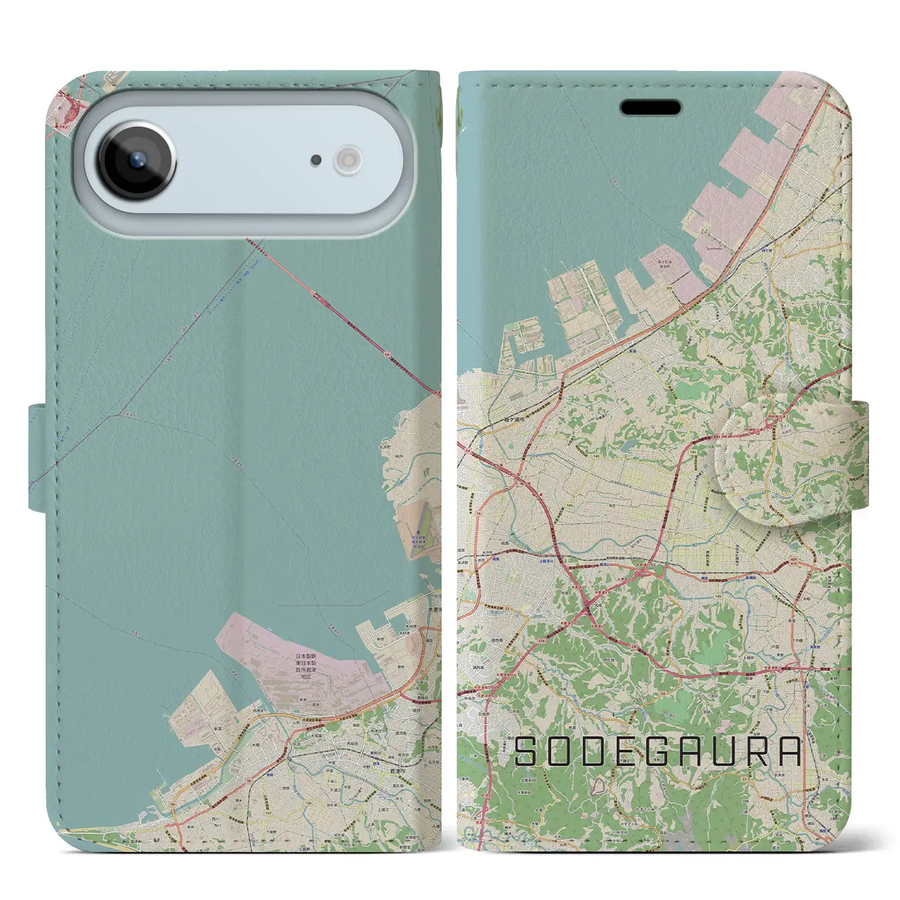 【袖ケ浦（千葉県）】地図柄iPhoneケース（手帳タイプ）