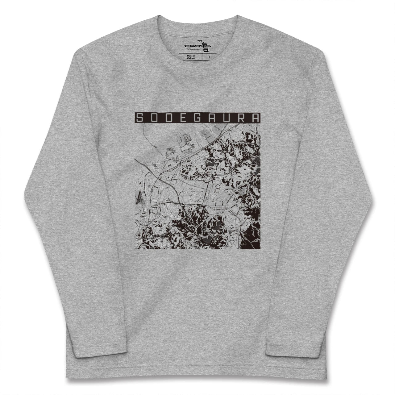 【袖ケ浦（千葉県）】地図柄ロングスリーブTシャツ