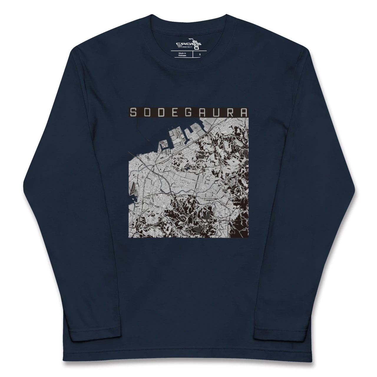 【袖ケ浦（千葉県）】地図柄ロングスリーブTシャツ