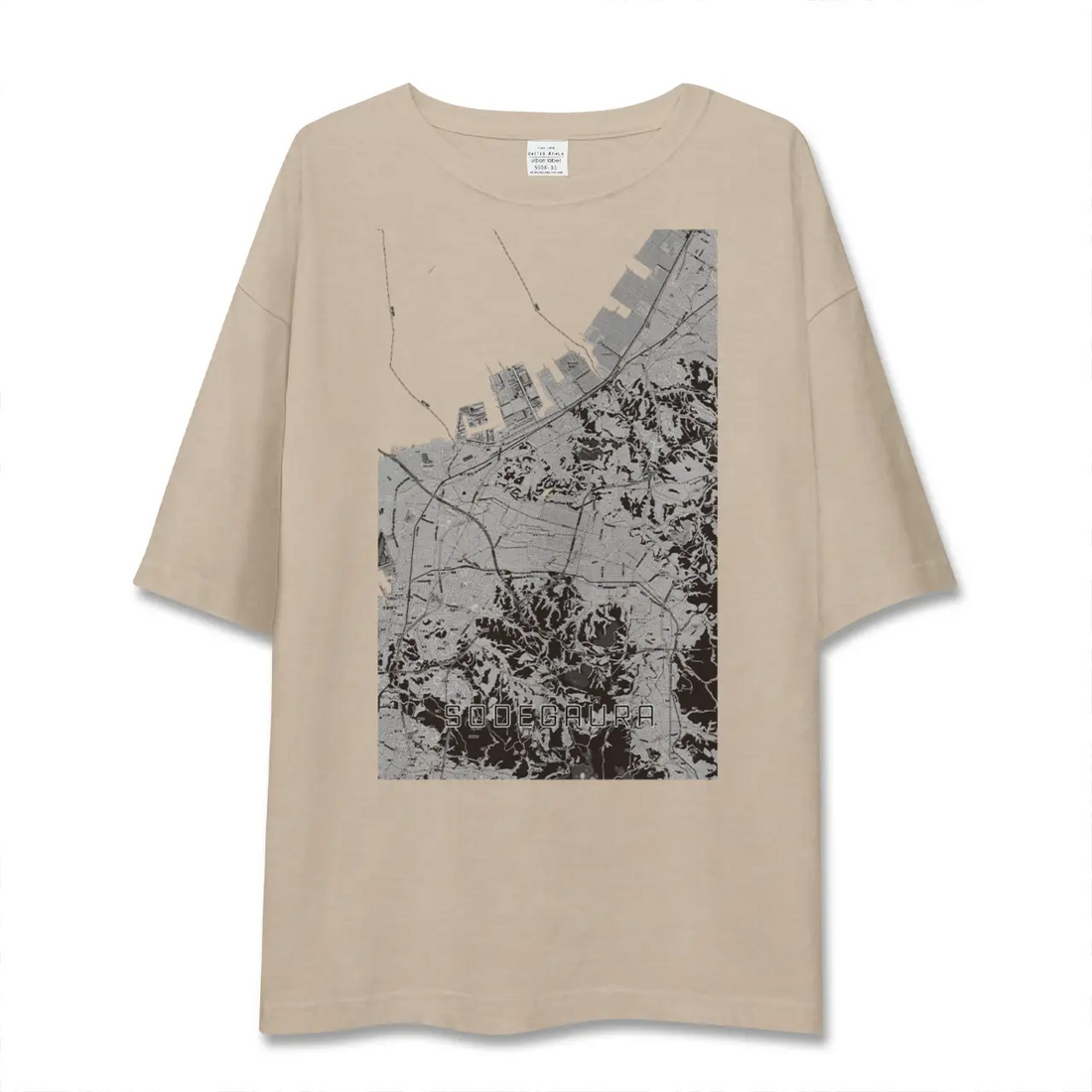 【袖ケ浦(千葉県)】地図柄ビッグシルエットTシャツ
