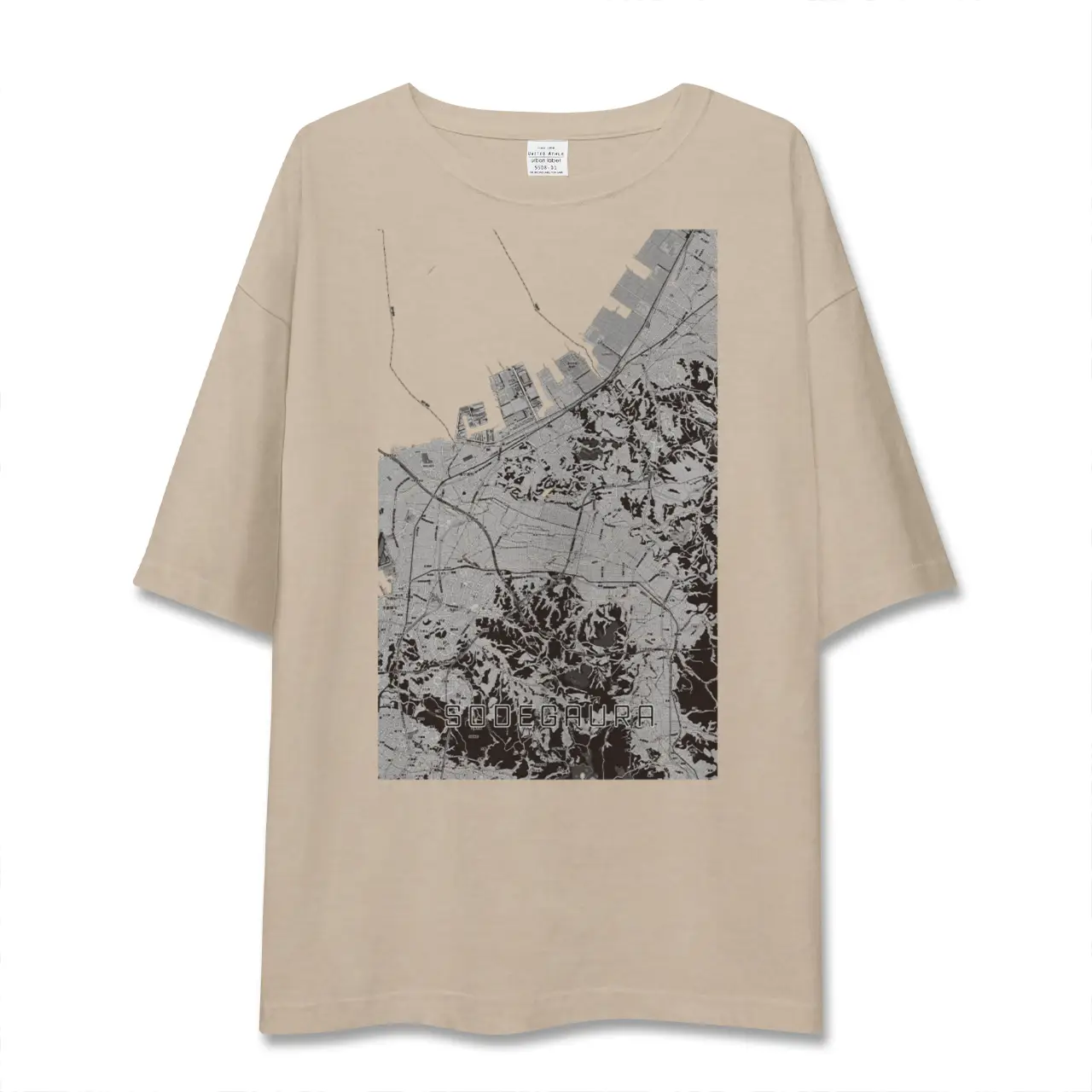 【袖ケ浦（千葉県）】地図柄ビッグシルエットTシャツ
