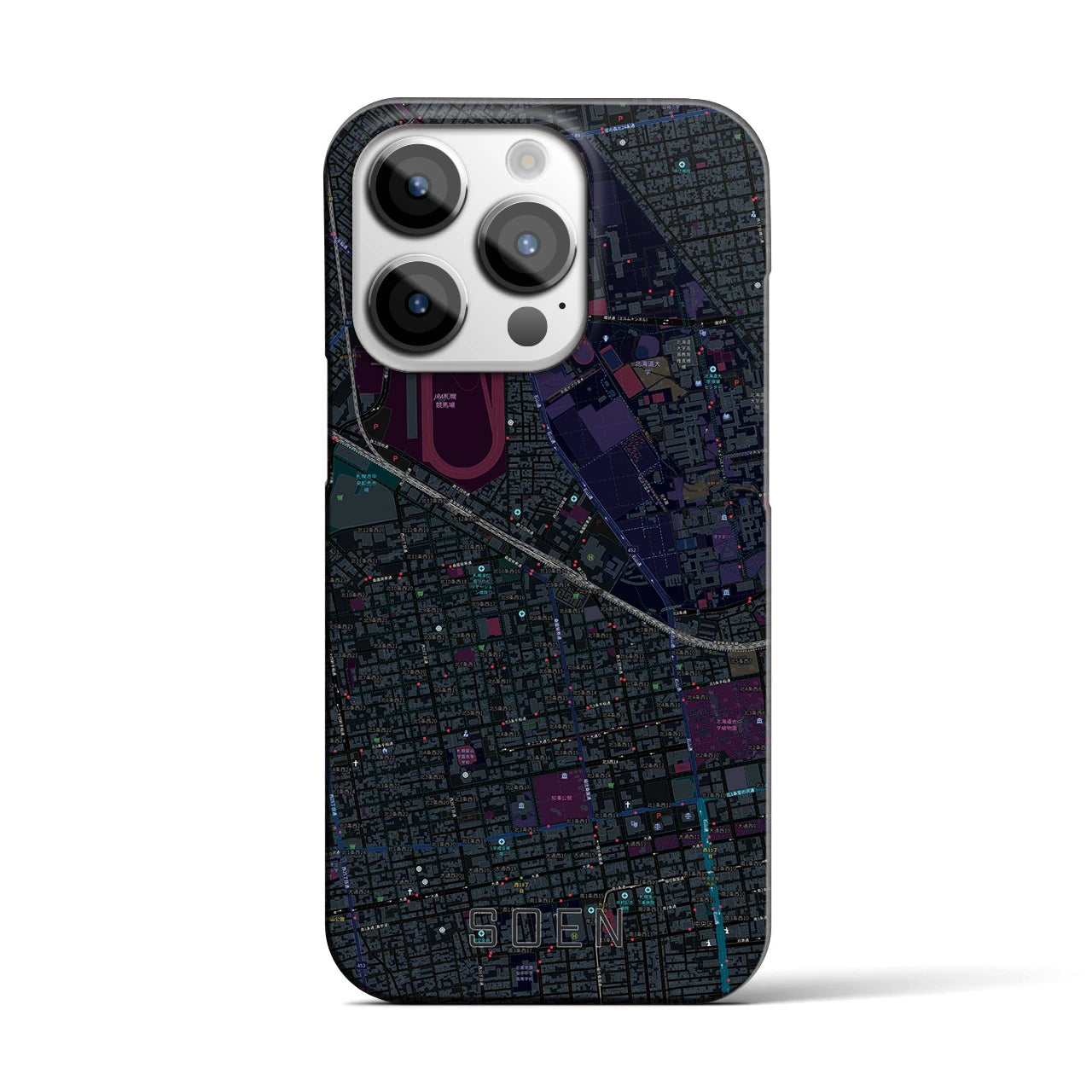 【桑園（北海道）】地図柄iPhoneケース（バックカバータイプ）
