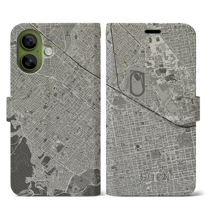 【桑園（北海道）】地図柄iPhoneケース（手帳タイプ）