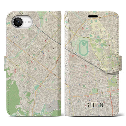 【桑園（北海道）】地図柄iPhoneケース（手帳タイプ）