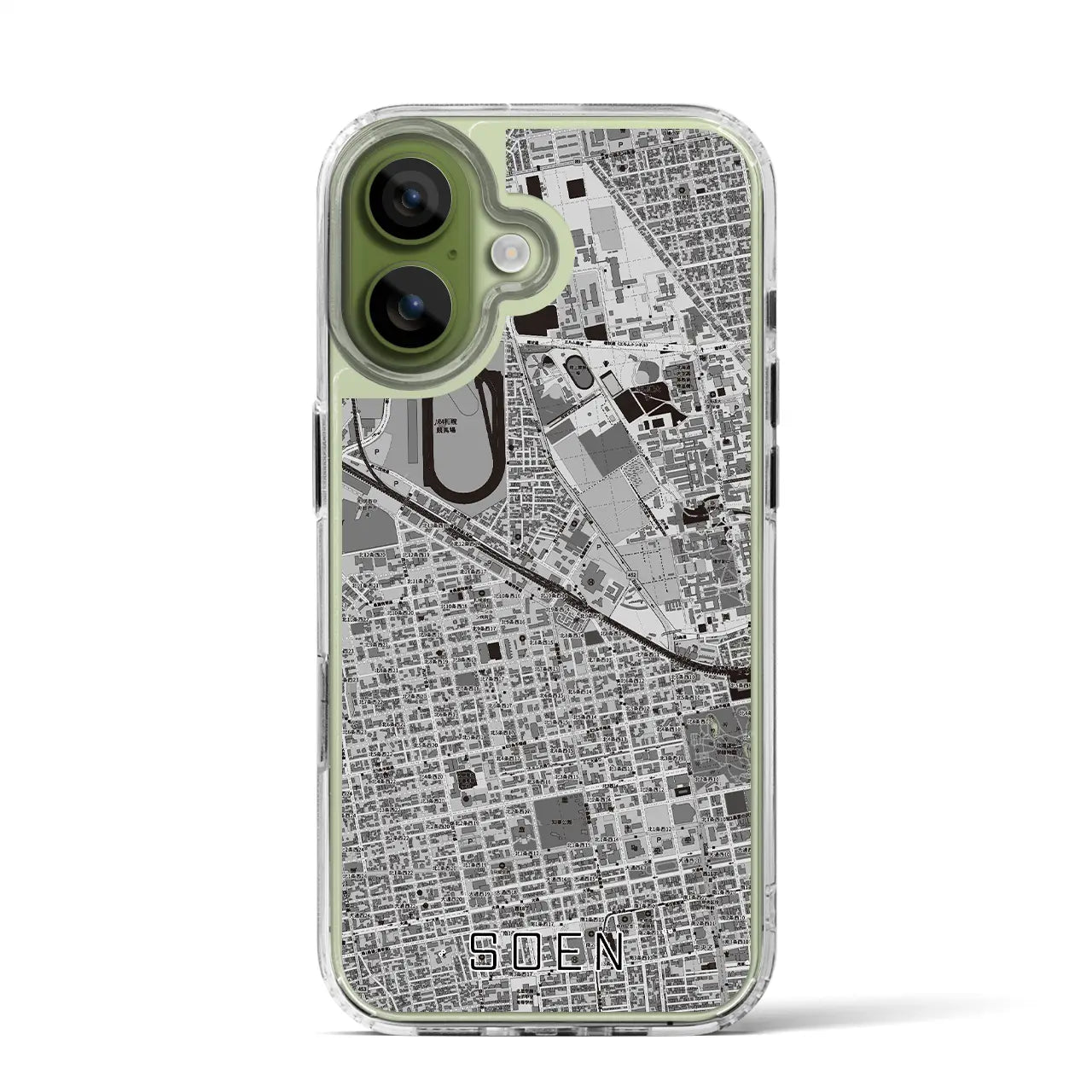 【桑園（北海道）】地図柄iPhoneケース（MagSafeタイプ）