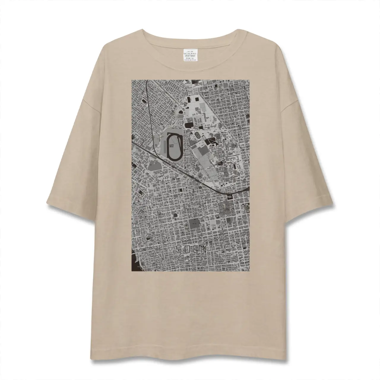 【桑園（北海道）】地図柄ビッグシルエットTシャツ
