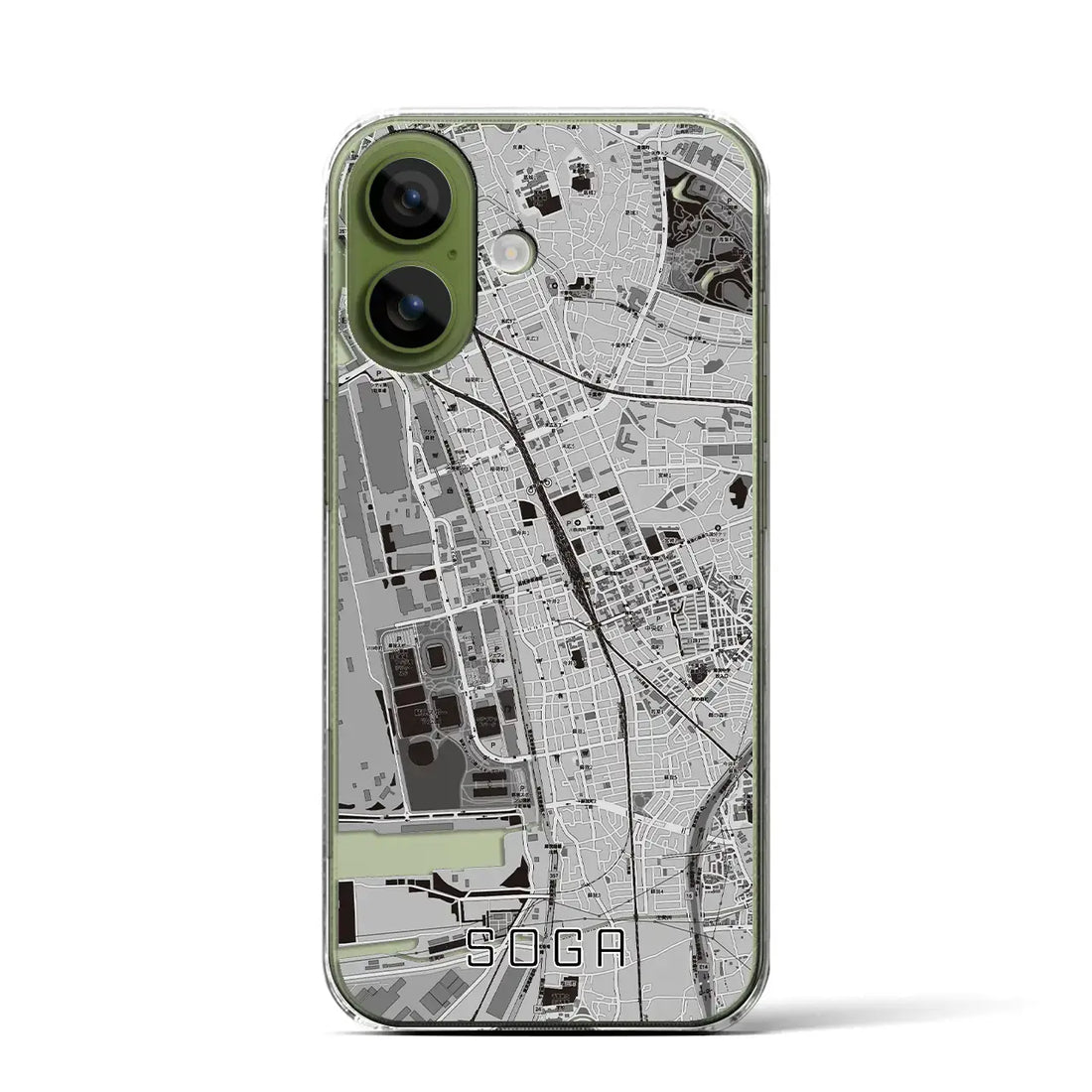 【蘇我（千葉県）】地図柄iPhoneケース（クリアタイプ）モノトーン・iPhone 17 Pro Max 用