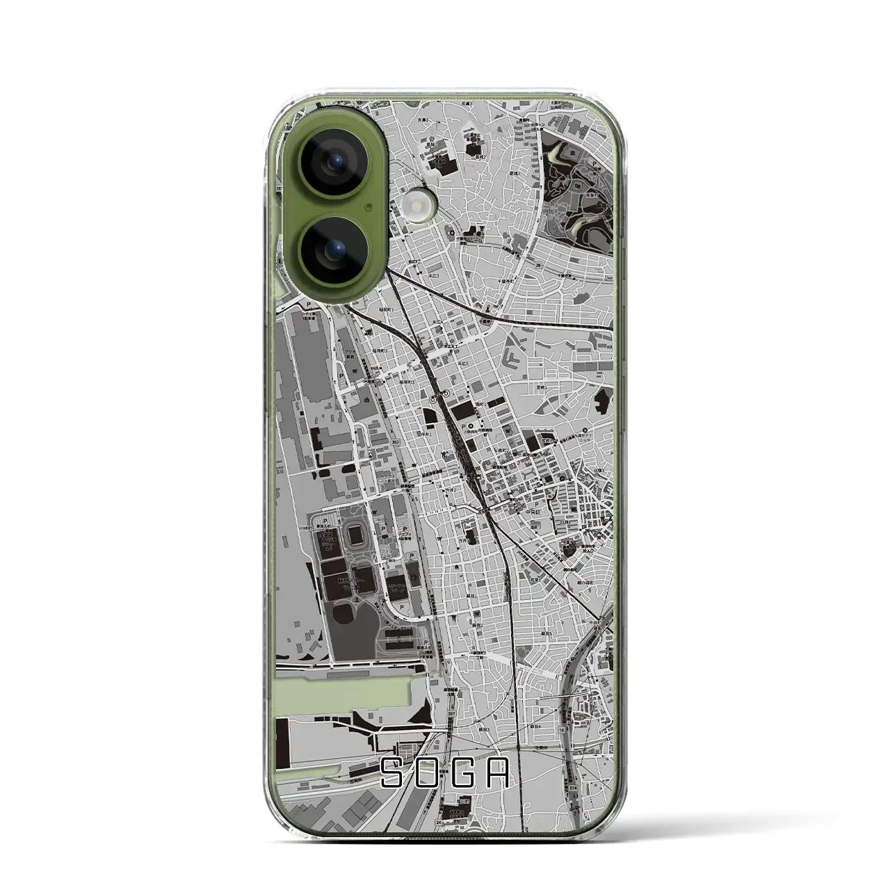 【蘇我（千葉県）】地図柄iPhoneケース（クリアタイプ）モノトーン・iPhone 17 Pro Max 用