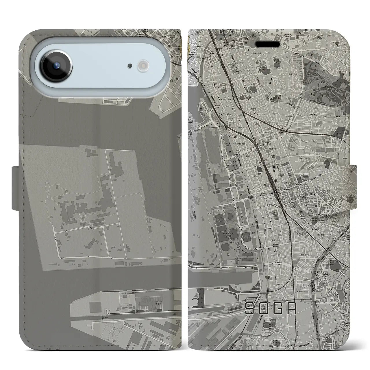 【蘇我（千葉県）】地図柄iPhoneケース（手帳タイプ）