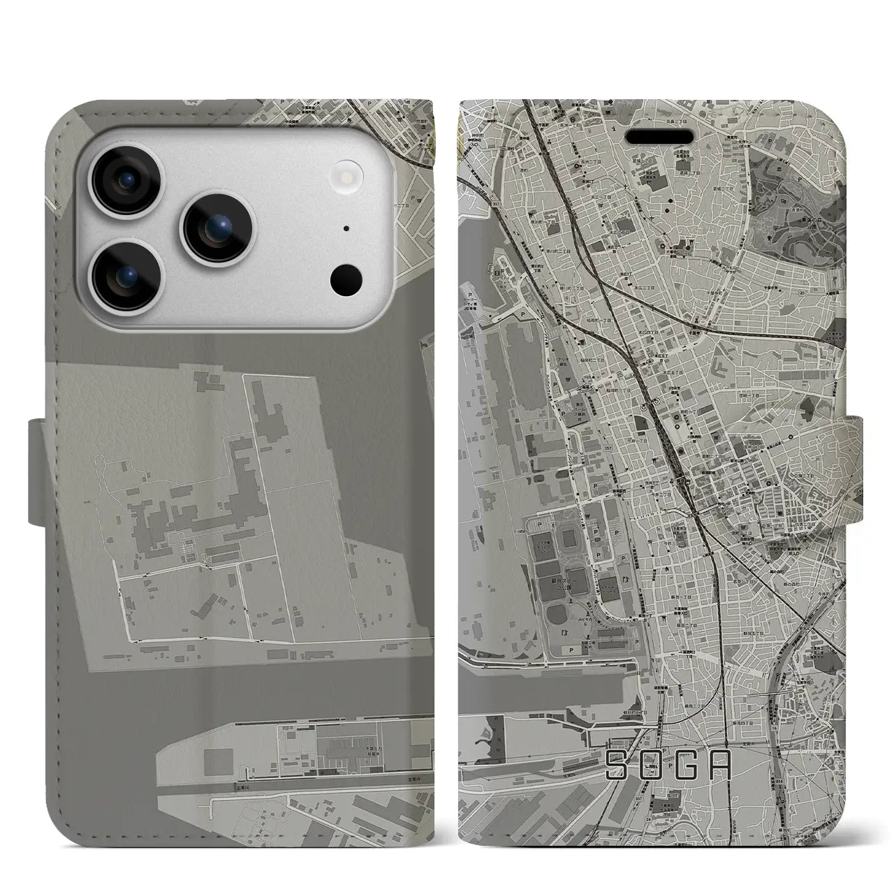 【蘇我（千葉県）】地図柄iPhoneケース（手帳タイプ）