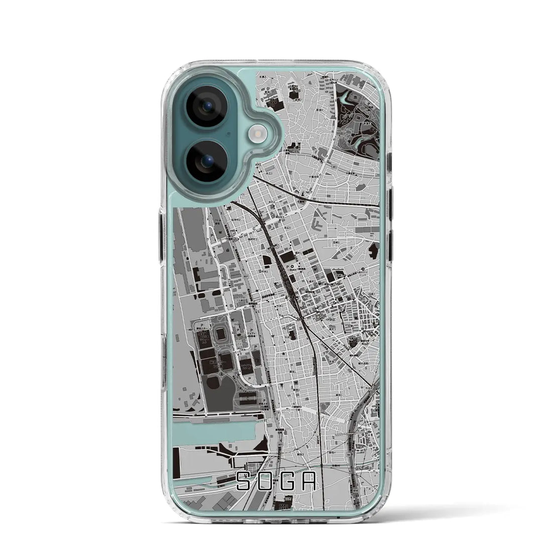 【蘇我(千葉県)】地図柄iPhoneケース(MagSafeタイプ)モノトーン・iPhone 16 Pro 用