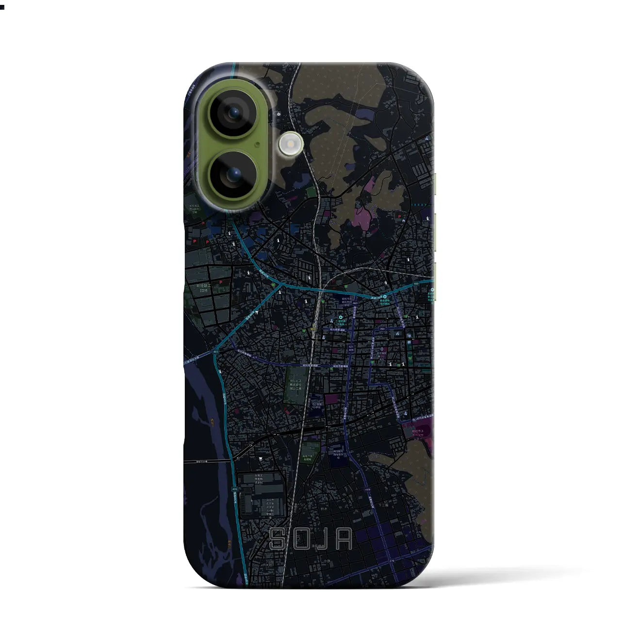 【総社（岡山県）】地図柄iPhoneケース（バックカバータイプ）