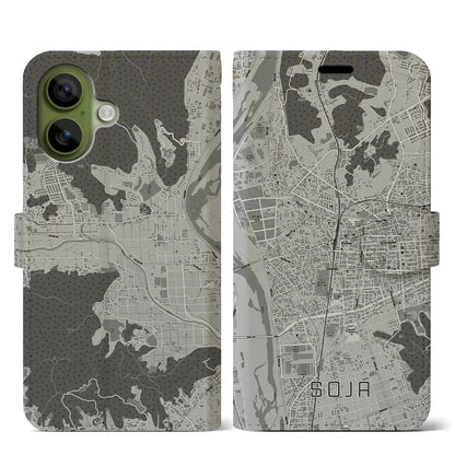 【総社（岡山県）】地図柄iPhoneケース（手帳タイプ）